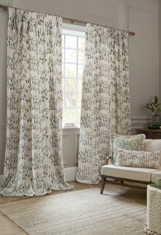 Chinese Lanterns Pencil Pleat, Linen - Ready Made Curtains